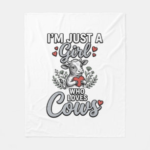 Couverture Polaire Fille qui aime les vaches Design de chemise de vac