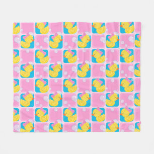 Couverture Polaire Fille rose Aquarelle Canard en caoutchouc Moyenne