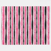 Couverture Polaire Fille rose blanc rayures noires (Devant (Horizontal))