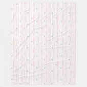 Couverture Polaire Fille Rose Bleu Coeurs Rayures (Devant)