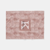 Couverture Polaire Fille Rose Gold Glam Diamond Sparkle Monogramme No (Devant (Horizontal))