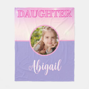 Couverture Polaire Fille rose & Lilac pourpre Photo personnalisée et