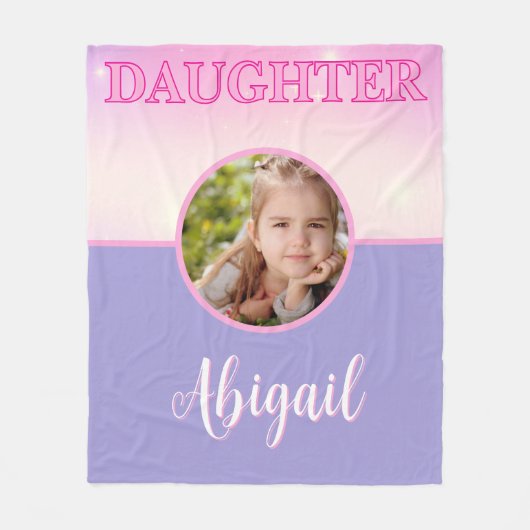 Couverture Polaire Fille rose & Lilac pourpre Photo personnalisée et  (Devant)