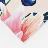 Couverture Polaire Fille Rose Marine Bleu Pays Fleurs Peintes (Coin)