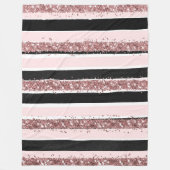 Couverture Polaire Fille Rose or rose noir Parties scintillant rayure (Devant)