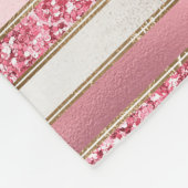Couverture Polaire Fille rose perle Parties scintillant rayures (Coin)