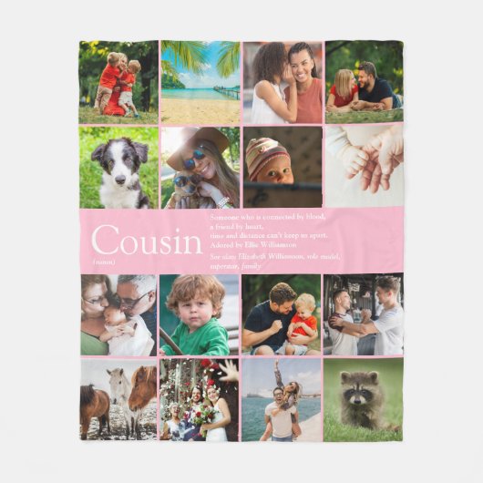 Couverture Polaire Fille rose Photo Collage Cool Définition Cousin (Devant)