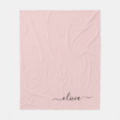 Couverture Polaire Fille rose rousse Vierge Script Monogramme Nom Mod (Devant)