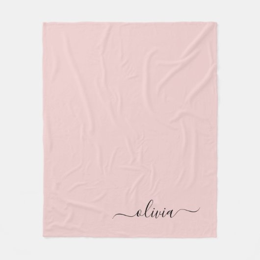 Couverture Polaire Fille rose rousse Vierge Script Monogramme Nom Mod (Devant)