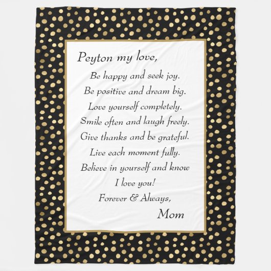 Couverture Polaire Fille Sois Heureuse (Devant)