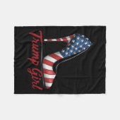 Couverture Polaire Fille talon haut Stilettos drapeau américain Trump (Devant (Horizontal))