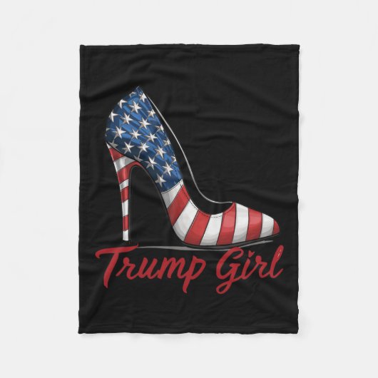 Couverture Polaire Fille talon haut Stilettos drapeau américain Trump (Devant)