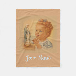 Couverture Polaire Fille vintage catholique de Vierge Marie