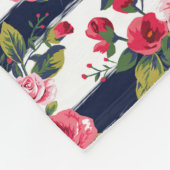 Couverture Polaire Fille vintage rose à l'aquarelle rayures (Coin)