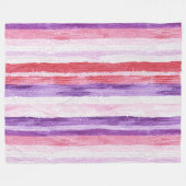 Couverture Polaire Fille violet rose rose rouge rayures Noël (Devant (Horizontal))