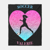 Couverture Polaire Filles Aimer Soccer Noir Custom Fleece Blanket (Devant)