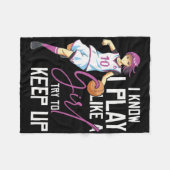 Couverture Polaire Filles Bysketbyll Je Sais Que Je Joue Comme Une Fi (Devant (Horizontal))