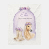 Couverture Polaire Filles Cheval Floral Violet (Devant)