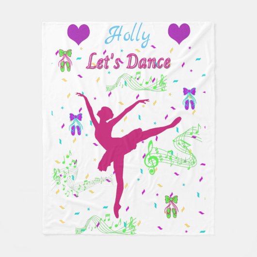 Couverture Polaire Filles Danse Notes musicales (Devant)