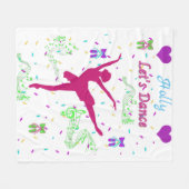 Couverture Polaire Filles Danse Notes musicales (Devant (Horizontal))