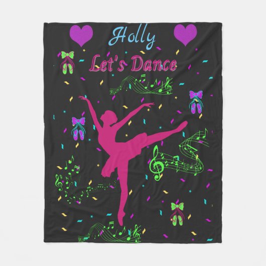 Couverture Polaire Filles Danse Notes musicales (Devant)