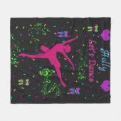 Couverture Polaire Filles Danse Notes musicales (Devant (Horizontal))