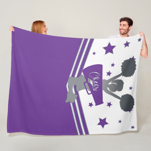 Couverture Polaire Filles de Cheer-leading Purple & Silver Stars (En situation)