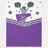 Couverture Polaire Filles de Cheer-leading Purple & Silver Stars (Devant)
