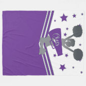 Couverture Polaire Filles de Cheer-leading Purple & Silver Stars (Devant (Horizontal))