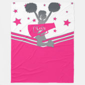 Couverture Polaire Filles de cheerleading aux étoiles roses et argent (Devant)