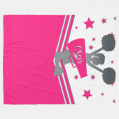Couverture Polaire Filles de cheerleading aux étoiles roses et argent (Devant (Horizontal))