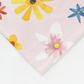 Couverture Polaire Filles Fleurs mignonnes Motif Monogramme et nom En (Coin)