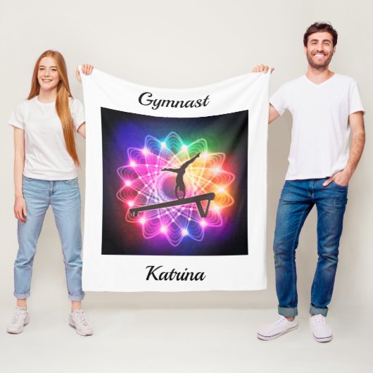 Couverture Polaire Filles Gymnaste Balance poutre personnalisée (En situation)