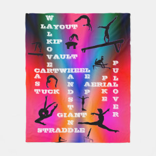 Couverture Polaire Filles Gymnastique Compétences Mots-croisés Coloré