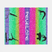 Couverture Polaire Filles Gymnastique Événements Rainbow Sparkle Blan (Devant (Horizontal))