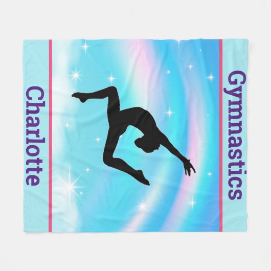 Couverture Polaire Filles Gymnastique Leap Arc-en-ciel nuages (Devant (Horizontal))