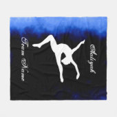 Couverture Polaire Filles Gymnastique Noir, Bleu, Blanc avec nom d'éq (Devant (Horizontal))