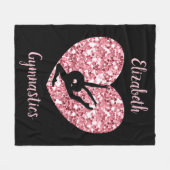 Couverture Polaire Filles Gymnastique Rose Or personnalisé (Devant (Horizontal))