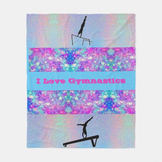 Couverture Polaire Filles I Love Gymnastique Blanche polaire (Devant)