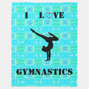 Couverture Polaire Filles I Love Gymnastique Blanche polaire