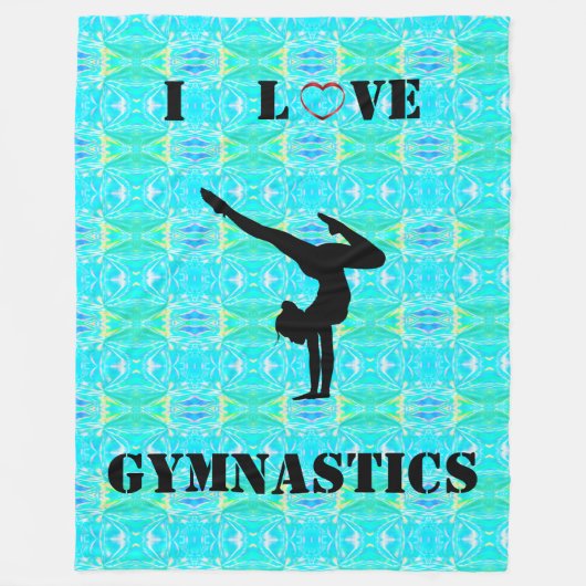 Couverture Polaire Filles I Love Gymnastique Blanche polaire (Devant)