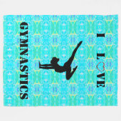 Couverture Polaire Filles I Love Gymnastique Blanche polaire (Devant (Horizontal))