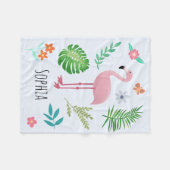Couverture Polaire Filles Joli Flamant rose Tropical Rose & Fleurs En (Devant (Horizontal))