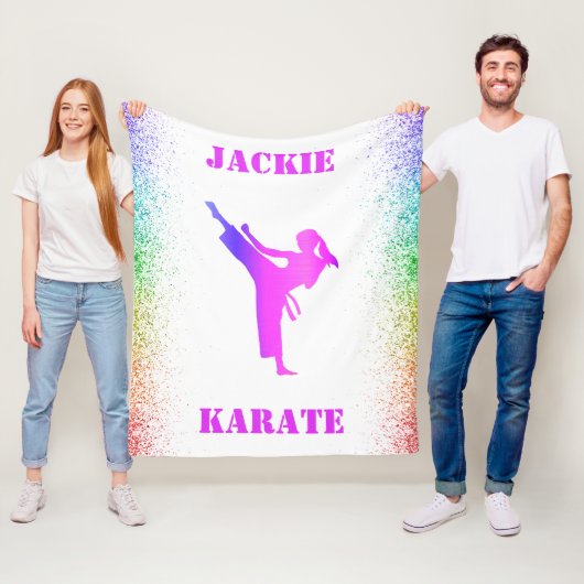Couverture Polaire Filles Karate Arc-en-ciel Speckles Blanket en pola (En situation)