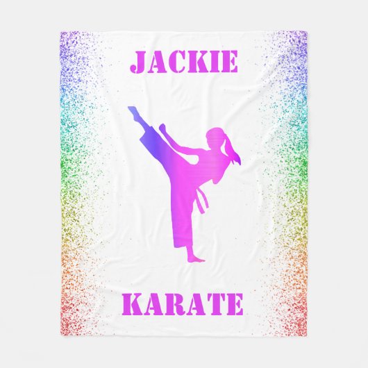 Couverture Polaire Filles Karate Arc-en-ciel Speckles Blanket en pola (Devant)