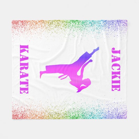 Couverture Polaire Filles Karate Arc-en-ciel Speckles Blanket en pola (Devant (Horizontal))