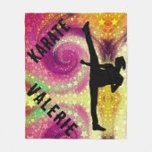 Couverture Polaire Filles Karate Tropical Swirl High Kick (Devant)