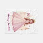 Couverture Polaire Filles mignonne Princesse Éperche rose personnalis (Devant (Horizontal))