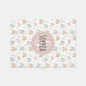 Couverture Polaire Filles mignonnes Boho Aquarelle Arc-en-ciel Motifs (Devant (Horizontal))