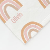 Couverture Polaire Filles mignonnes Boho rose Aquarelle Nom arc-en-ci (Coin)